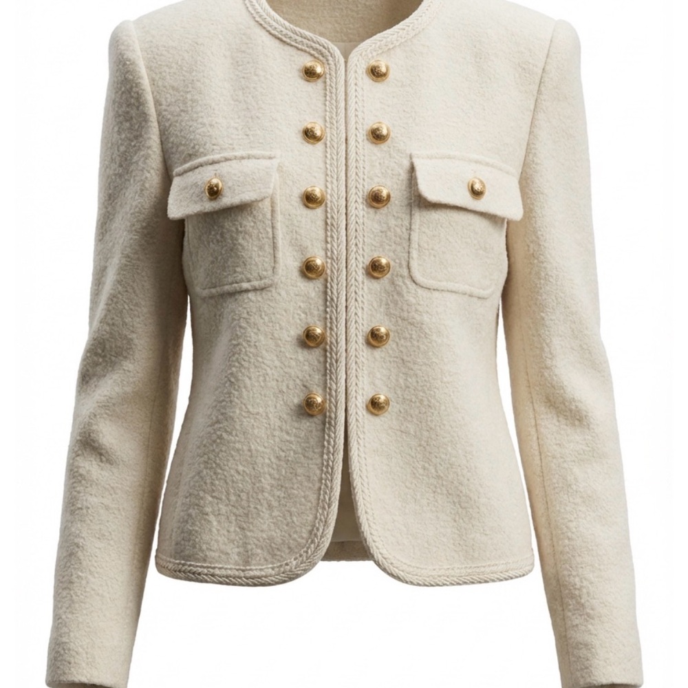 Talbots Berkshire Wool Blend
Crop Blazer Jacket Cream Women 8P NWT - Picture 13 of 13